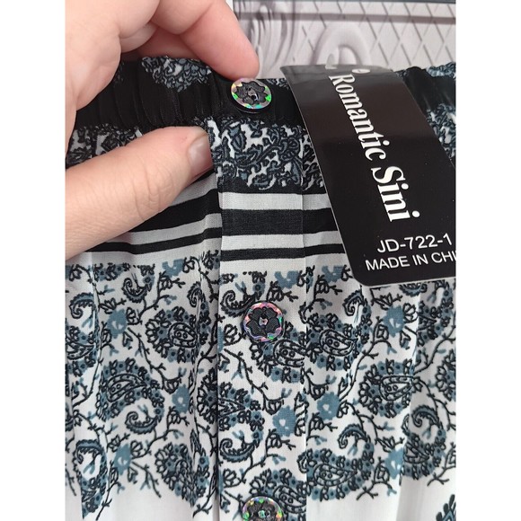 NWT Romantic Sini 1 Piece Pants Jumpsuit SZ L Strapless Pullup Hologram Buttons - Picture 4 of 16